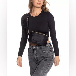 NWT LIKE DREAMS Black Out of Norm Fanny Pack Bag